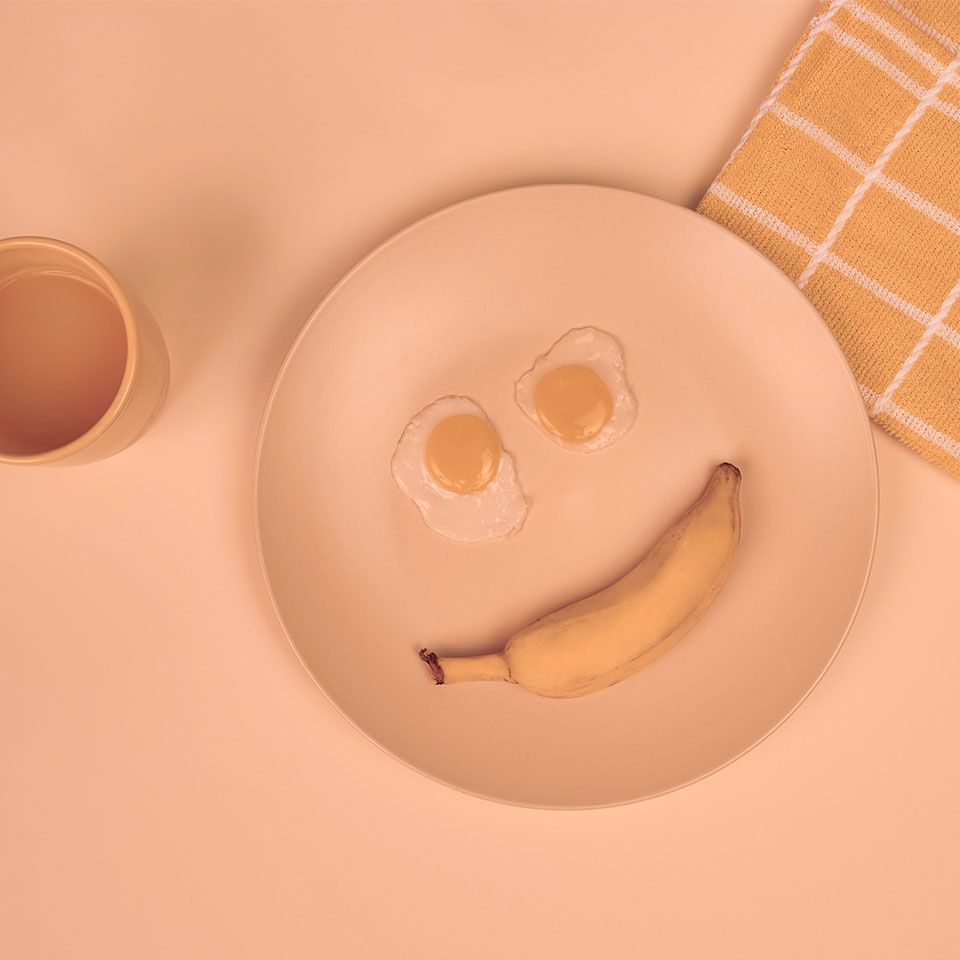 prato montado com formato de sorriso